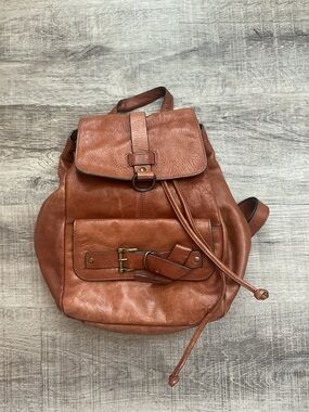 Frye Kayla knotted backpack/purse brown leatherFront Pocket Boho Festival
